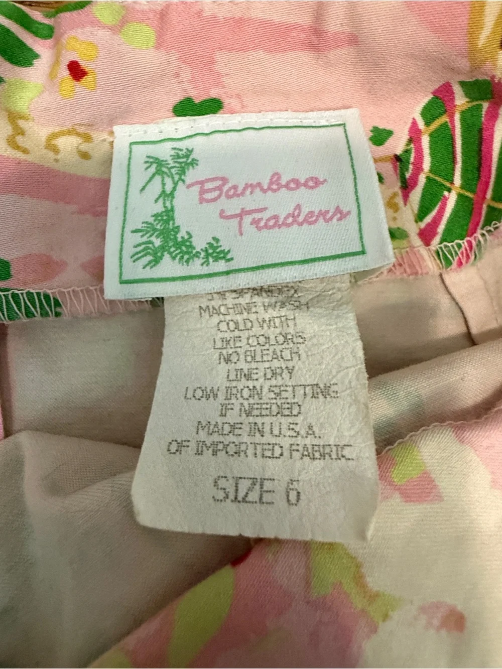 Vtg Bamboo Traders Skirt 6 Pink Tropical Novelty Fruit Preppy Whimsical Y2K